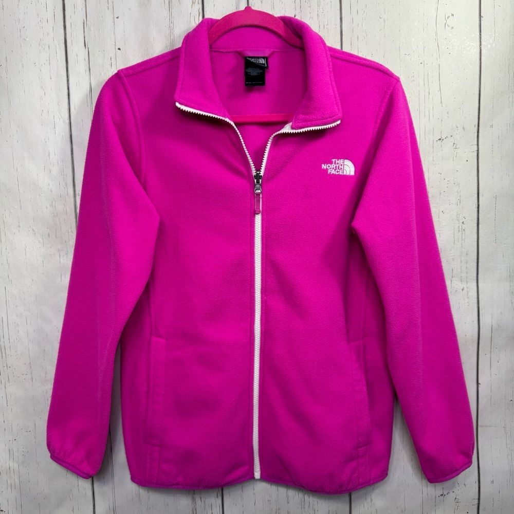 The North Face Pink Girls Fleece Zip Jacket Cozy Outdoor Hiking Casual Winter